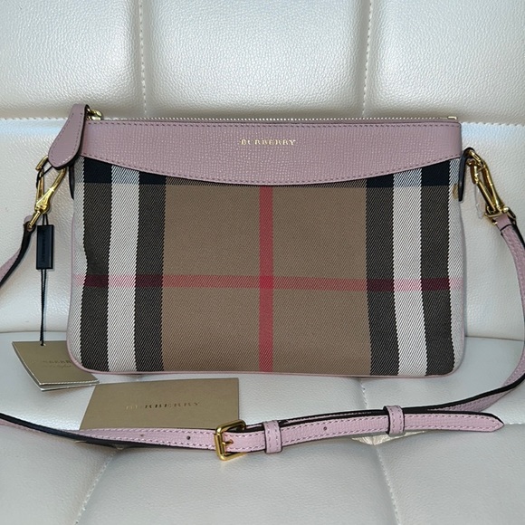 Burberry Bags Burberry House Check Derby Leather Peyton Crossbody
